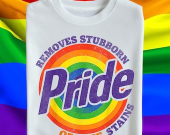 Pride Removes Stubborn Orange Stains Shirt, Funny Anti Trump LGBTQ Tee, Progressive Political Feminist T-Shirt, Pride Shirt, FDT Shirt