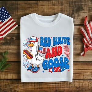 Red White And Goose Shirt, Patriotic Goose Shirt, Memorial Day Shirt, Funny Goose Shirt, American Flag Shirt, 4th Of July Gifts