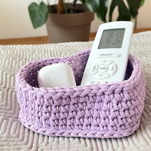 Lavendel Häkelkorb - Bauernhaus Valentine Herz Organizer - Küche, Schreibtisch, Make-up, Schmuckhalter, Badezimmer Dekor Geschenk für Sie