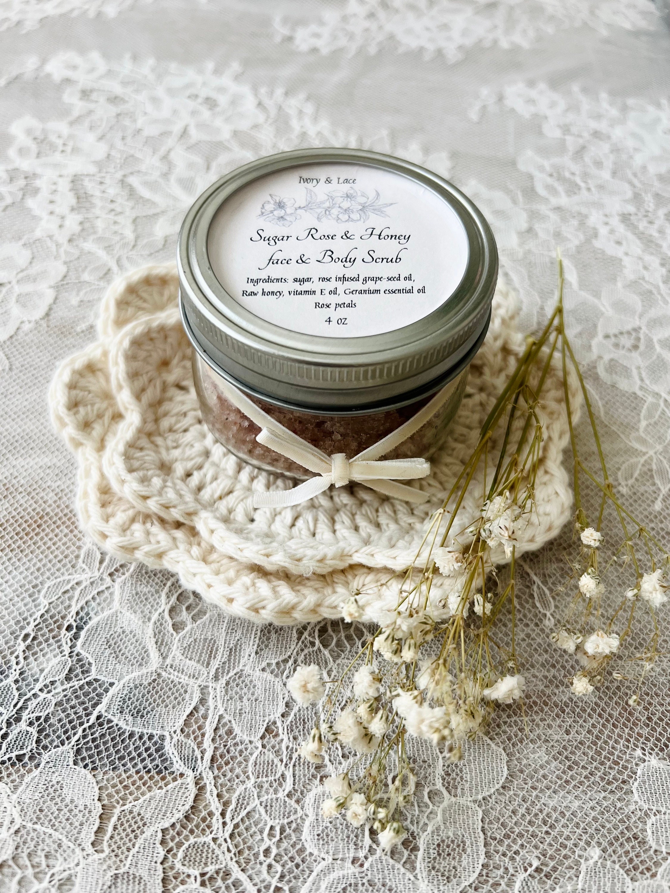 Sugar Rose & Honey Face and Body Scrub - Etsy