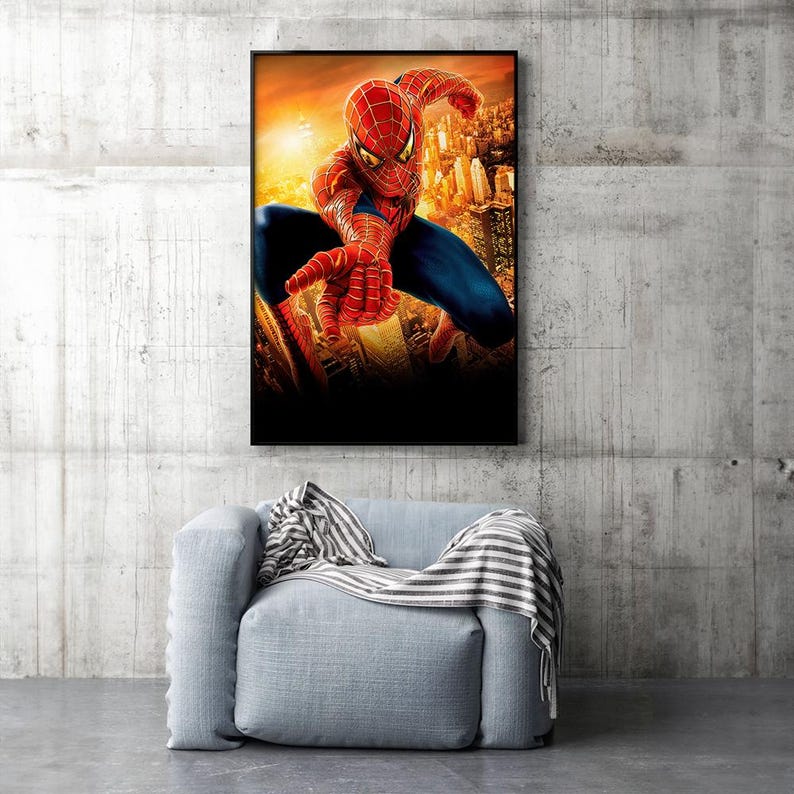Spiderman 2 2004 Jumping Shooting Spider  Poster for Home Living