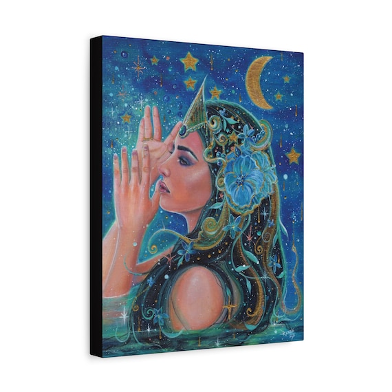 Clio Goddess Moon Artwork Matte Canvas Stretched 1.25"