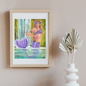 Mermaid lagoon  print of Original art by Renee L. Lavoie