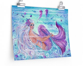 Mermaid fun by Renee Lavoie Premium Matte horizontal posters