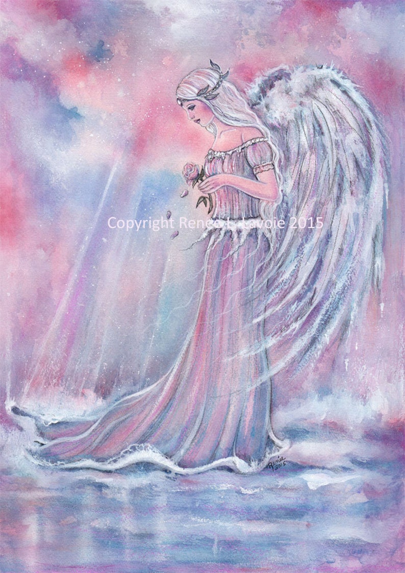Manakel angel in the morning sun spiritual art fantasy art Etsy