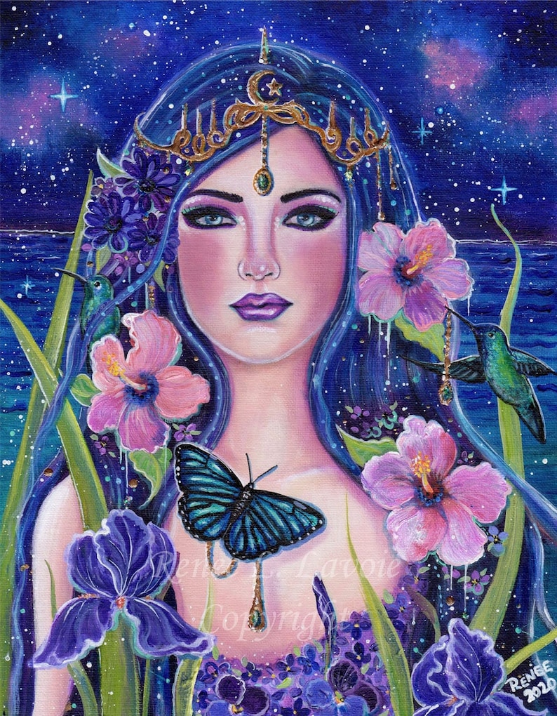 Mythology Goddess Gaia Mother Nature Hummingbirds And Etsy