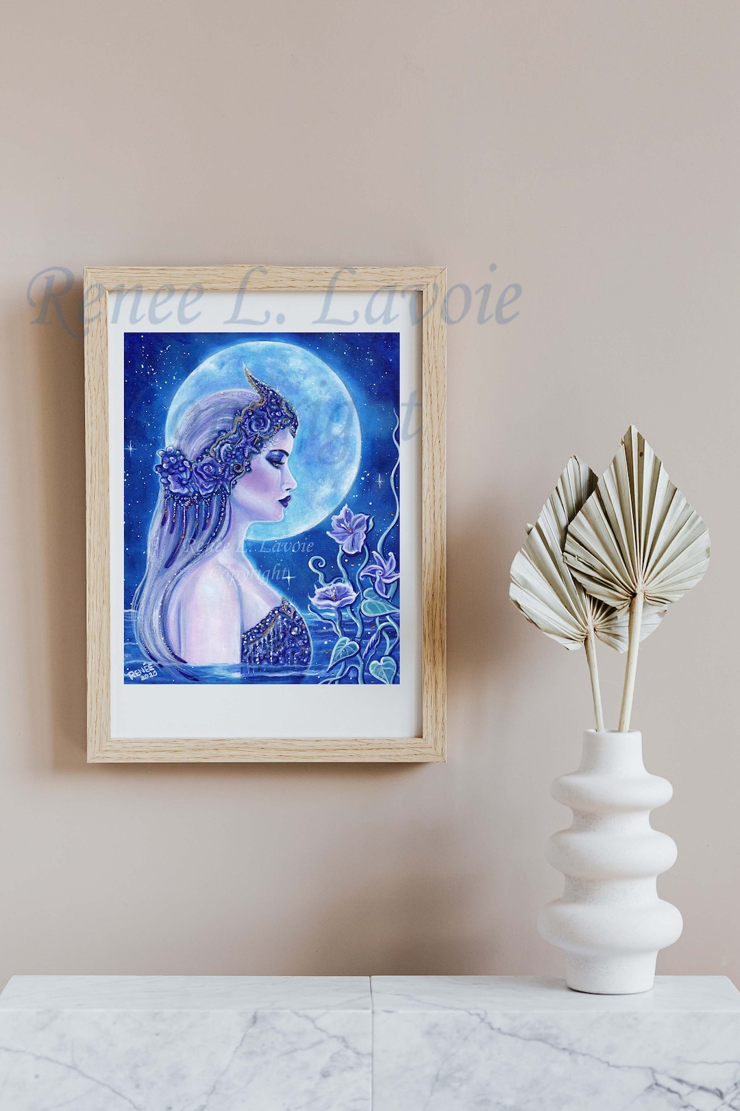 Salacia Roman Goddess of the Ocean With Moonflowers Sea Moon Mermaid ...