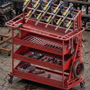 DIY Workshop Tool Cart Plans - Heavy Duty Mobile Trolley Blueprints, Steel Shop Cart Metric (1263 x 540 x 1374 mm) Digital Download PDF