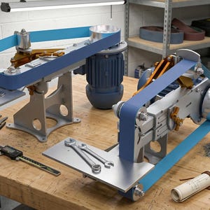 DIY 2x72 Belt Sander Fabrication Plans and 3D STP Model - Garage Engineer's Tool - High-Precision CAD Design for Home Metal,  Wood Workshop