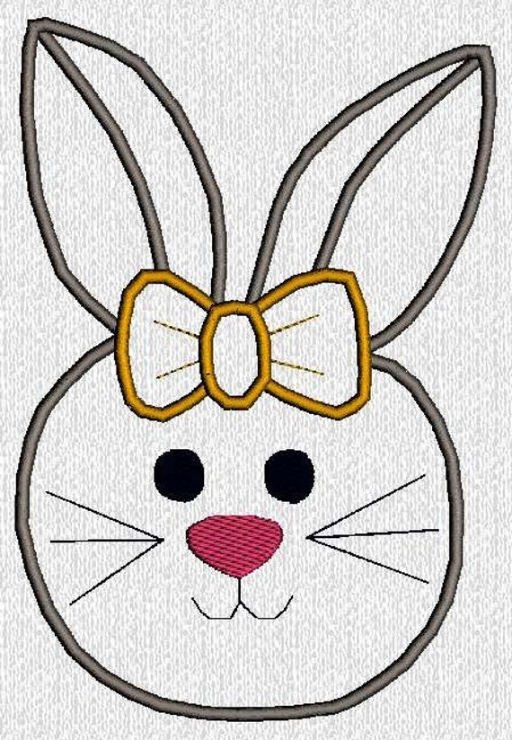 Items similar to INSTANT DOWNLOAD Applique Bunny Face Machine