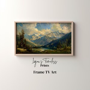 Majestic Mountain Frame TV Art - Stunning Digital Landscape of Lakes & Peaks - Instant Download for Nature Lovers&#39; Gift