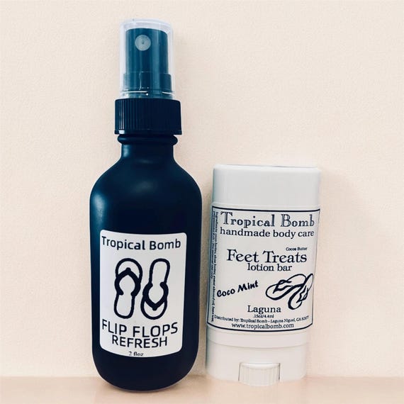 Flip Flops Refresh & Feet Treat Lotion Bar|Cooling Peppermint Foot Lotion Bar For Dry Tired Feet|Summer Foot Care|Beach Ready Skincare Gift