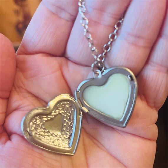 Heart Locket Necklace: Tuberose Solid Perfume, Anniversary Gift