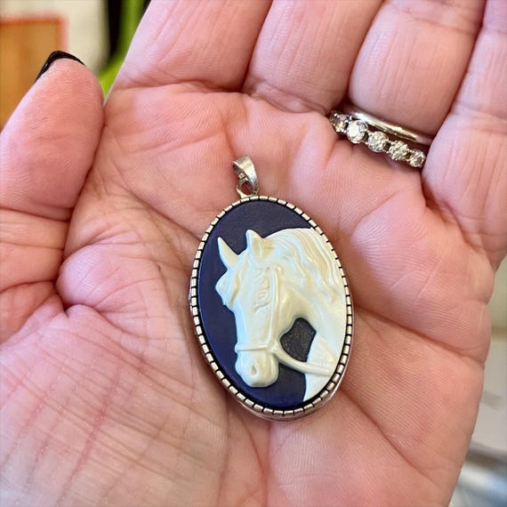 Horse Locket with Rosebud solid Perfume - Floral Jewelry Gift for Her