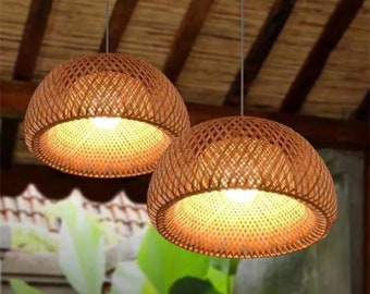 Classical Bamboo Weaving Lamp , Pendant Light , Ceiling Light , Woven Light , Rattan Light , Living Room Light , Bedroom Light , Home Decor