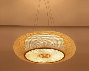 Rattan Bamboo Weaving Lamp , Pendant Light , Ceiling Light , Woven Light , Rattan Light , Living Room Light , Bedroom Light , Home Decor