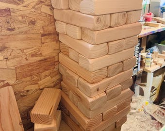 Giant Tumble Timber Tower Game, 45 Wood Stacking Blocks