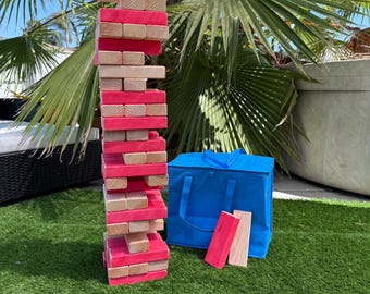 Giant Tumble Tower Game: Wood Stacking Blocks, Outdoor Fun