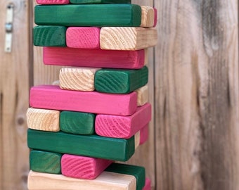 Giant Wood Block Stacking Tumble Game: Wicked Stain, Backyard Lawn Fun
