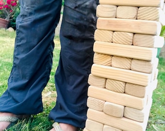 Giant Tumble Tower Game: Jumbo Stacking Blocks, Outdoor Lawn Fun