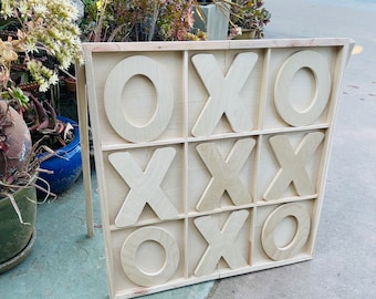 Large Wood Tic Tac Toe Game, 2ft Stand Up Board, Wedding Decor, Outdoor Fun