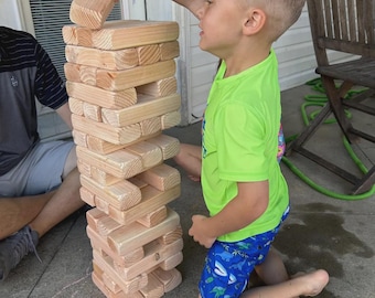 Giant Wood Stacking Tower Game: play Up to 5ft, Corporate Gift for kids