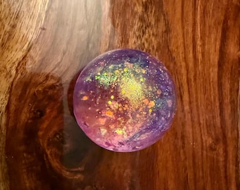 Fidget Toy, Stress Ball 2.5in Glitter Anxiety relief squishy slow rise ice in Purple