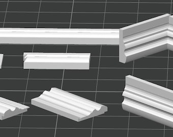 1:12 Puppenhaus Sockelleiste / Sockelleiste - STL Dateien für 3D Filament Drucker