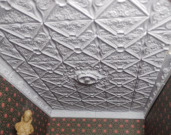 1:12 Victorian Ceiling Tiles & Rose - STL download for 3D filament printers