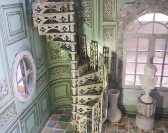 1:12 Dollhouse MDF Spiral Staircase - Digital Download for Laser Cutting