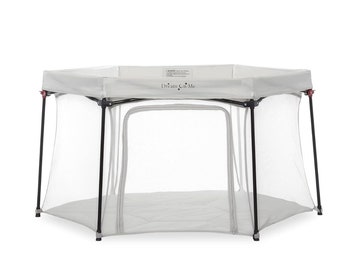 Parc pour bébé en onyx gris, portable et léger, parc pour bébés et tout-petits - Livré avec un sol rembourré confortable