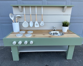 Painted Mud Kitchen