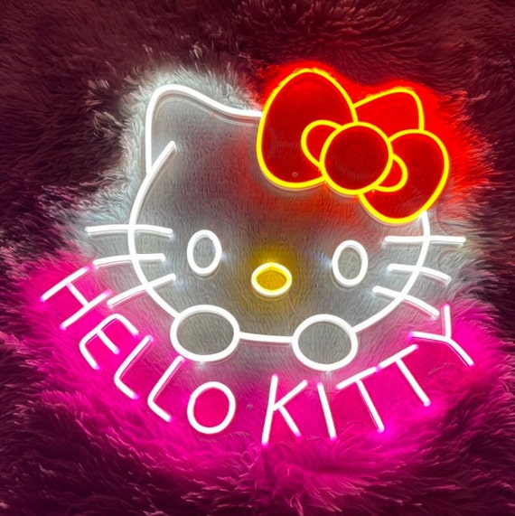 Hello Kitty Neon Sign / Hello Kitty Led Sign / Custom Neon Sign / Led Sign / Custom Neon Sign / Wall Decor/ Hello Kitty Neon Lights