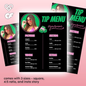 DIY Editable Findom Ultimate Drain OnlyFans Tip Menu Template - Canva digital download LoyalFans financial domination marketing ideas