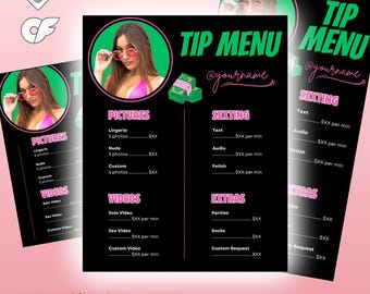 DIY Editable Findom Ultimate Drain OnlyFans Tip Menu Template - Canva digital download LoyalFans financial domination marketing ideas