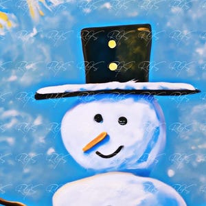 Sneeuwpop olieverf