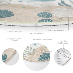 Whimsical ocean design rug with cheerful marine creatures, offering a comfortable and safe play surface for active children.