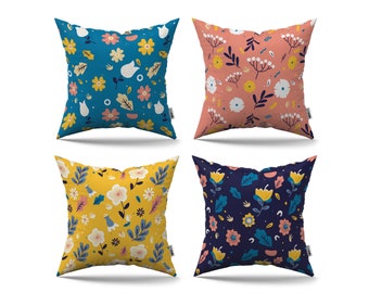 Spring Flower Patterned Pillowcase, Floral Throw Pillow Covers, Decorative Floral Pillow Case