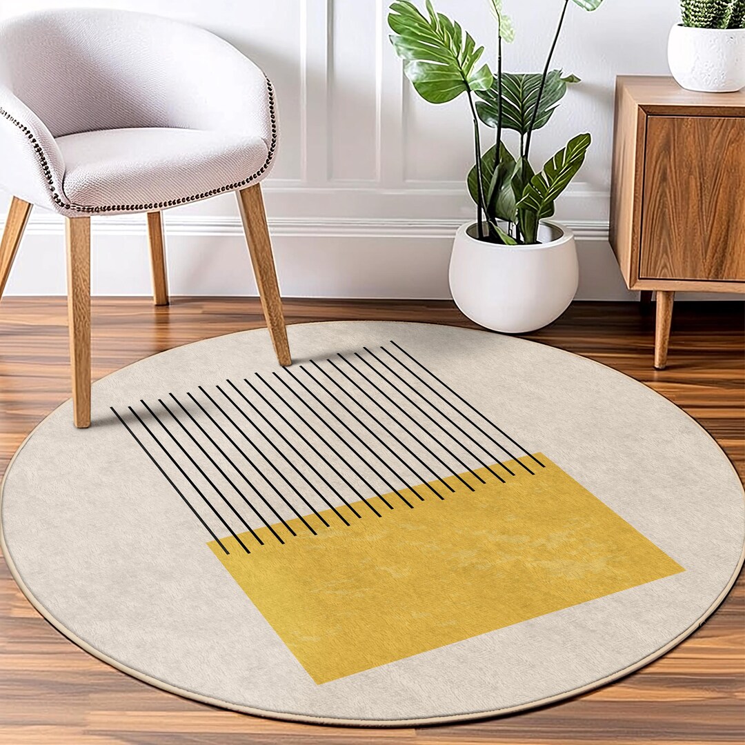 Multi-colour Round Shape Patterned Round Modern Rug for Living Room Bedroom Kitchen Hall main image 0
