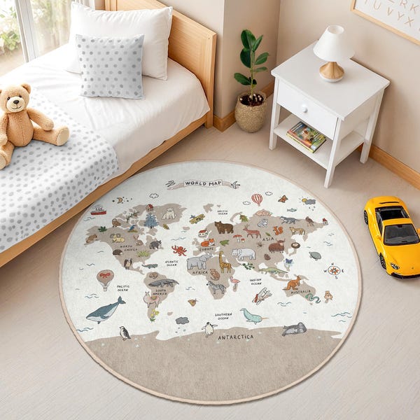 World Map Rug - Etsy