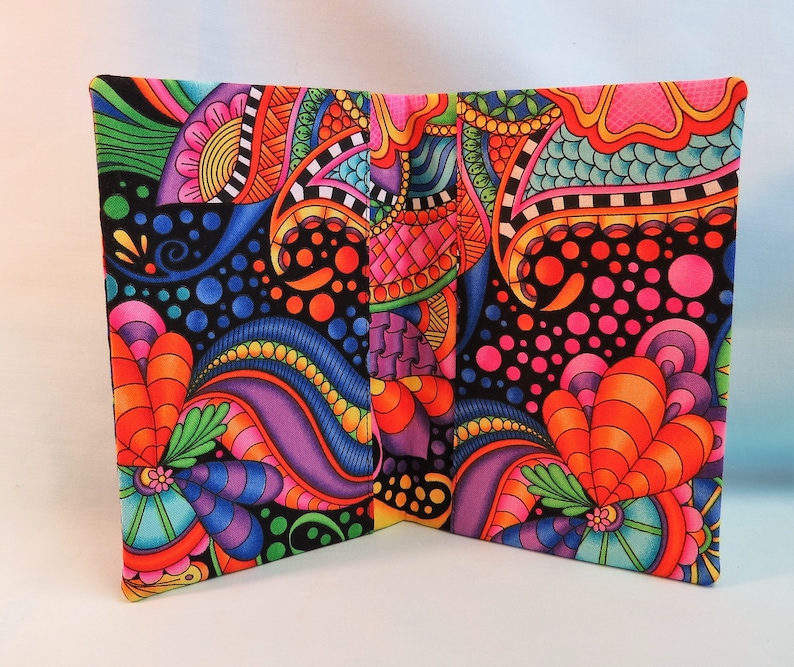 Checkbook Cover Cotton Fabric Top Stub Floral Geometric Design - Etsy