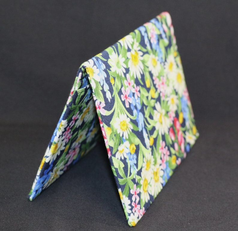 Checkbook Cover Cotton Fabric Top Stub Wild Flowers Daisy Etsy