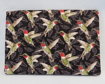 Checkbook Cover Cotton Fabric Top Stub Ruby Throat Hummingbirds Print RETIRED