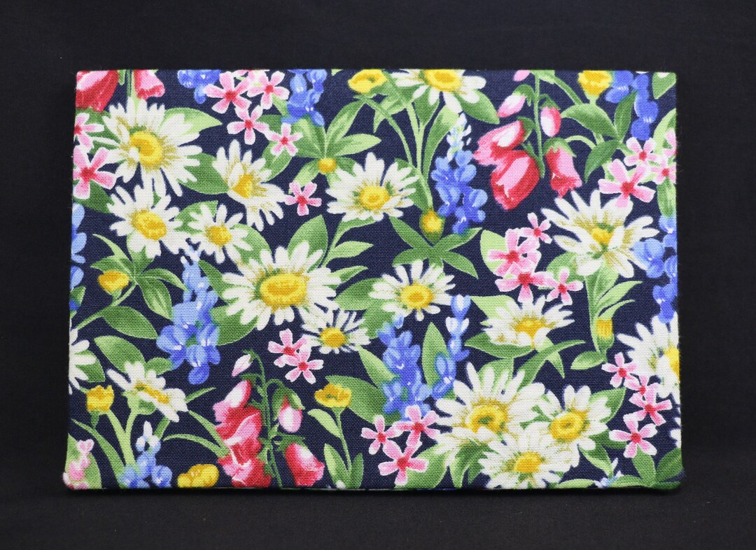 Checkbook Cover Cotton Fabric Top Stub Wild Flowers Daisy Flowers Etsy