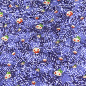 Halloween Fabric Spiders and Webs Vintage - Etsy