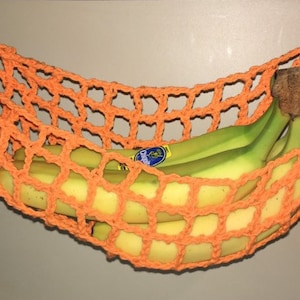 Bright Orange Banana Hammock, Fruit Hanger, Holder, Net