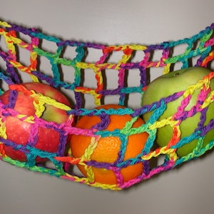 Rainbow Banana Hammock, Fruit Hanger, Holder, Net, Colorful