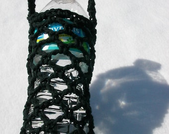 Black Crochet Water Bottle Carrier