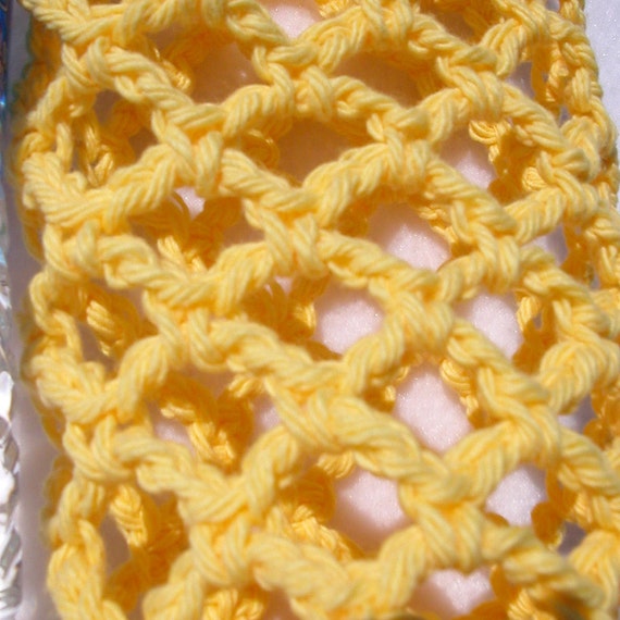 Banana Yellow Crochet Water Bottle Carrier - image 4