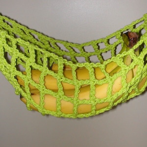 Lime Banana Hammock, Fruit Hanger, Holder, Net